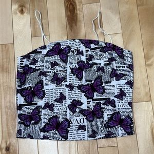 Gorgeous butterfly print cropped cami